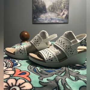 Kim Rogers Astelle white wedge sandals